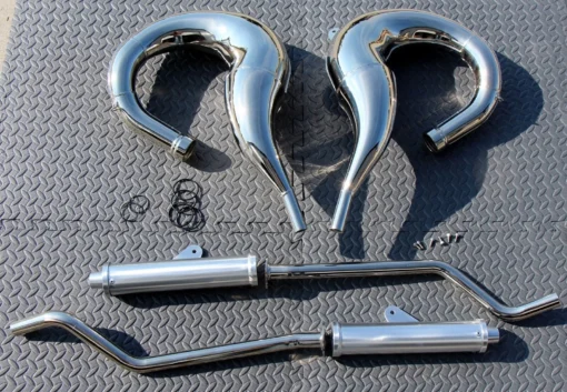 Yamaha Banshee CHROME in frame SHEARER drag pipes small bore 87-06 AIRBOX STYLE - Image 4